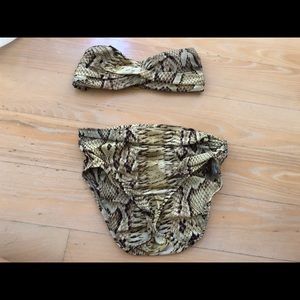 Lenny Niemeyer python fold over bikini top bottom